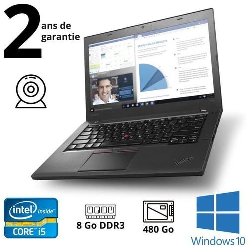 Lenovo Lenovo Thinkpad T460 Core i5-6200U 2,30 Ghz, Ram 8 Go, SSD 480 Go, 14&Quot; Hd