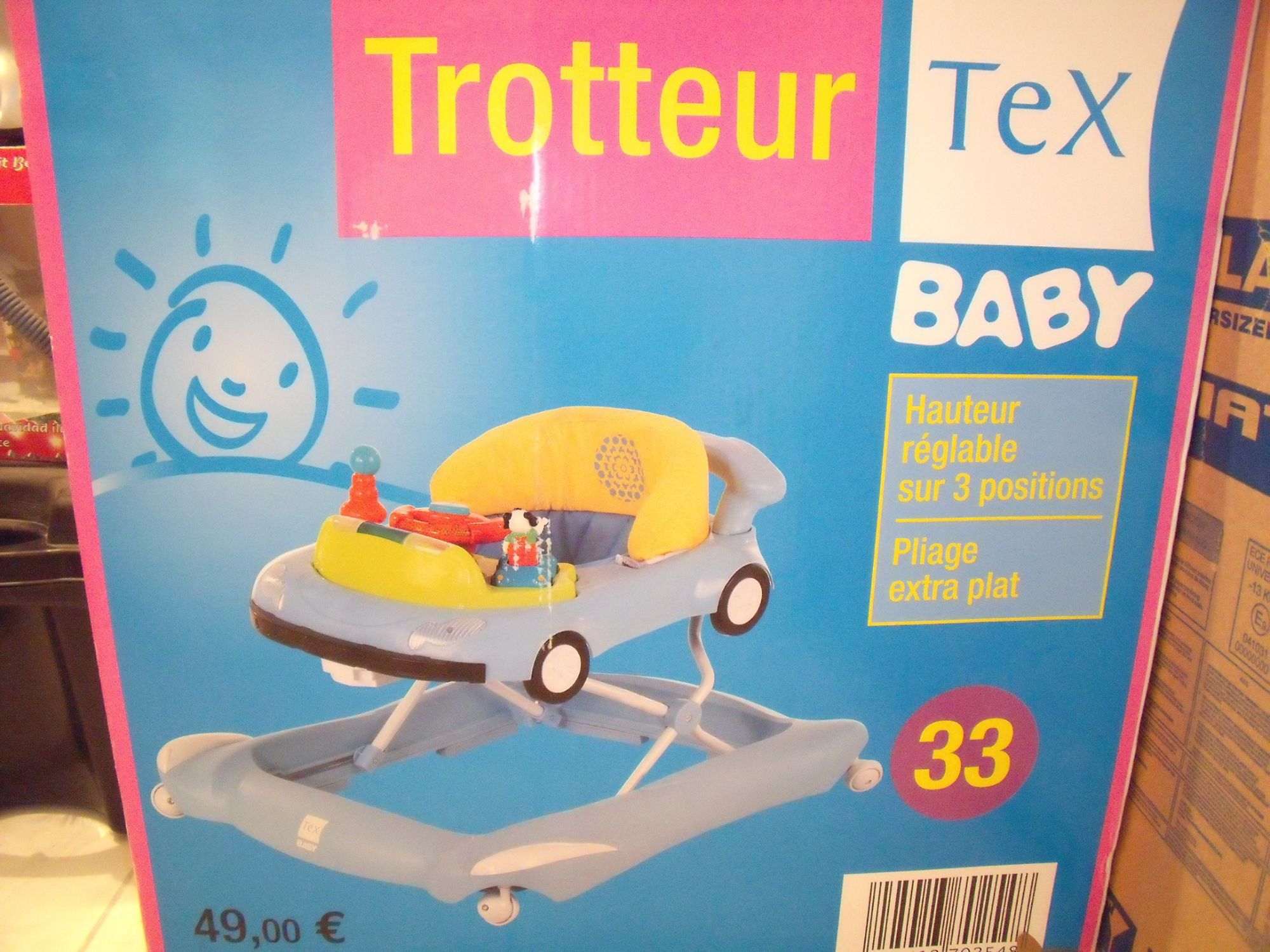 trotteur tex baby bleu