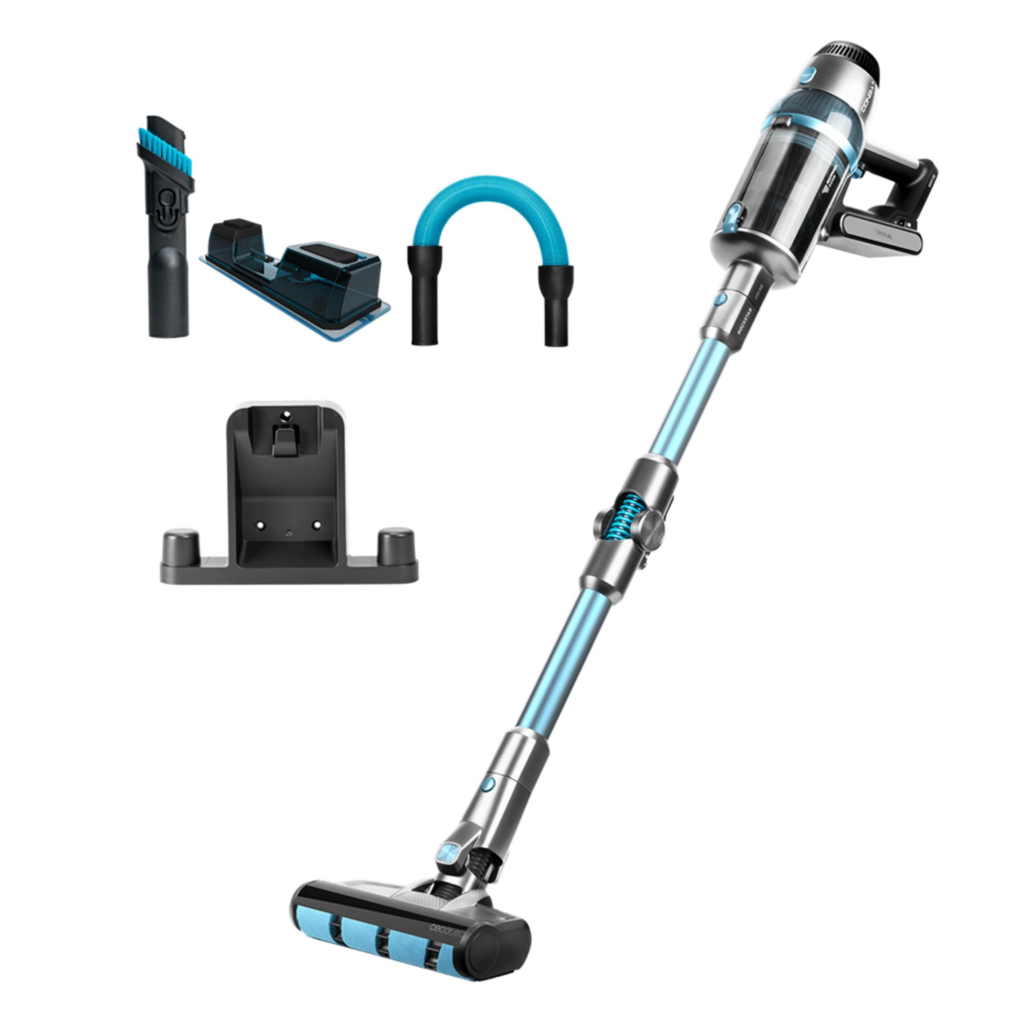 Cecotec Aspirateur Balai sans Fil Numérique Conga Rockstar 1700 Advance ErgoWet. 4 en 1 Moteur Numérique Brosse Jaliscazo 26 kPa 230 AW Autonomie 75 Min Réservoir d'eau et Extensible
