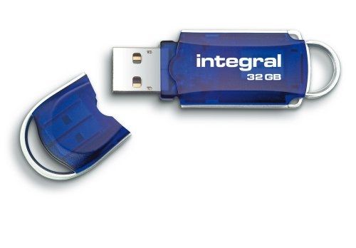 Integral Courier - Clé USB - 32 Go - USB 2.0 - bleu transparent