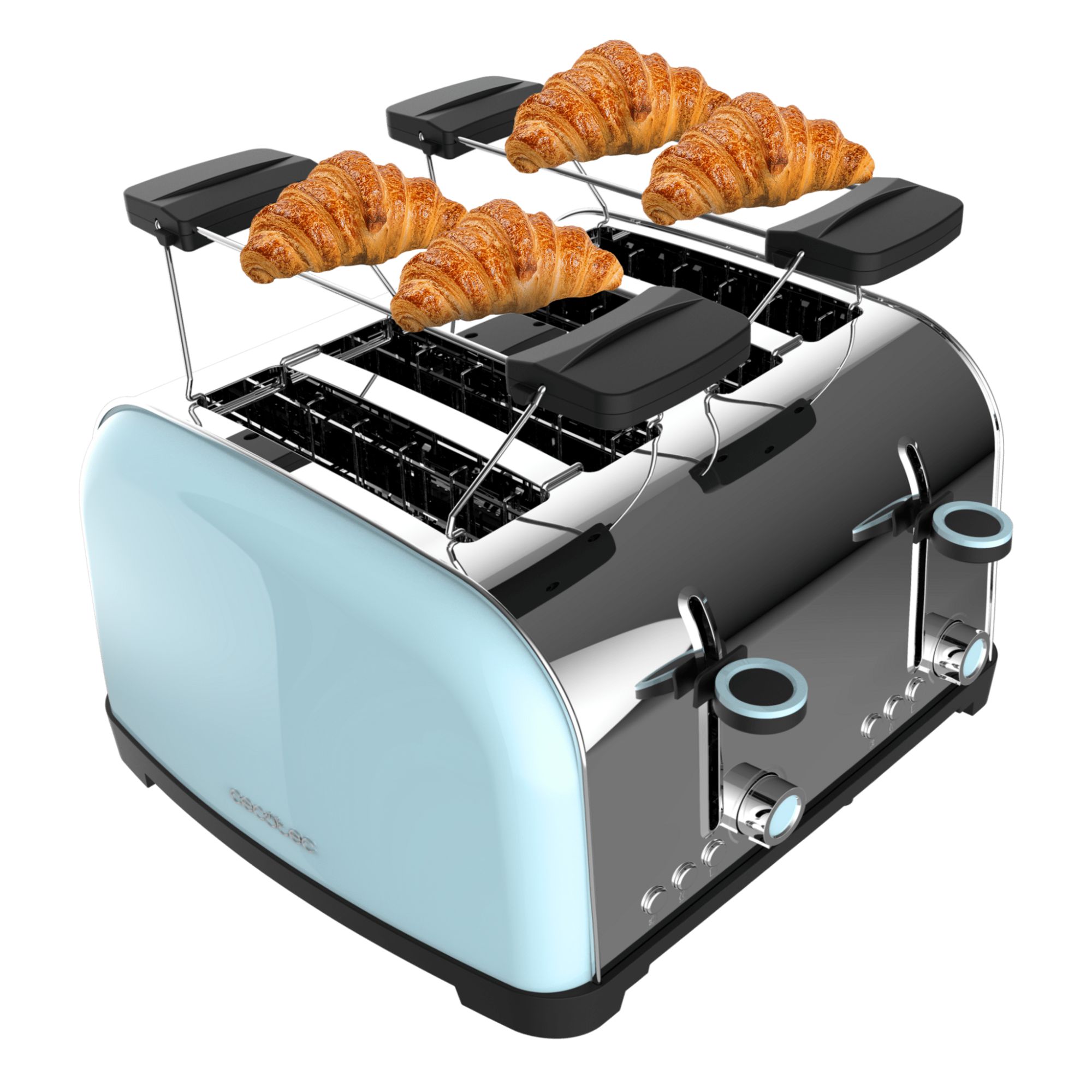 Cecotec Grille pain vertical Toastin' time 1700 Double Double fente courte et large de 3 8 cm Varillas Supérieures Acier Inoxydable Arrêt et Popup Automatiques Bac à miettes