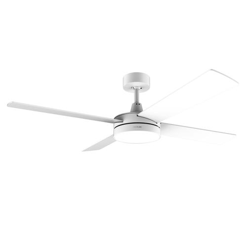 Cecotec Ventilateur De Plafond Avec Télécommande, Minuterie Et Lumière Led Energysilence Aero 5200 White Line 60 W, Moteur En Cuivre, 52", 4 Pales, 3 Vitesses, Fonction Hivernale
