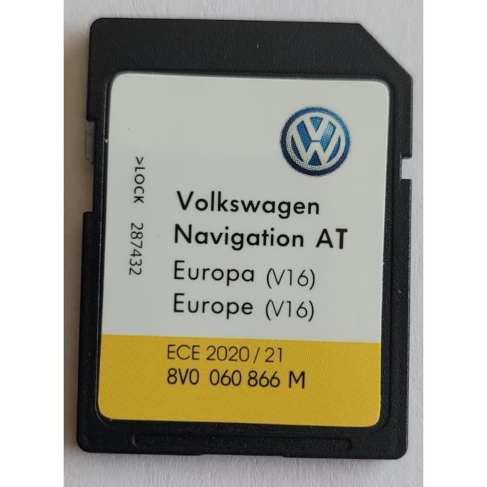 Carte SD GPS Europe - Navigation AT - VW Discover Media 1 MIB1 - v16 2021 - 8V0060866M