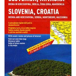 Marco Polo Länderkarte Slowenien, Kroatien, Bosnien Und Herzegowina, Serbien, Montenegro, Mazedonien 1 : 800 000