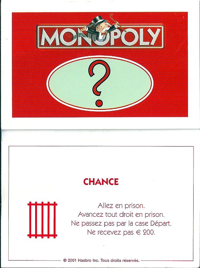 Monopoly Cartes Chance Complet 16 Cartes Rakuten