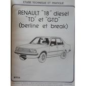 Revue pratique technique automobile renault 18 diesel td gtd berline et break