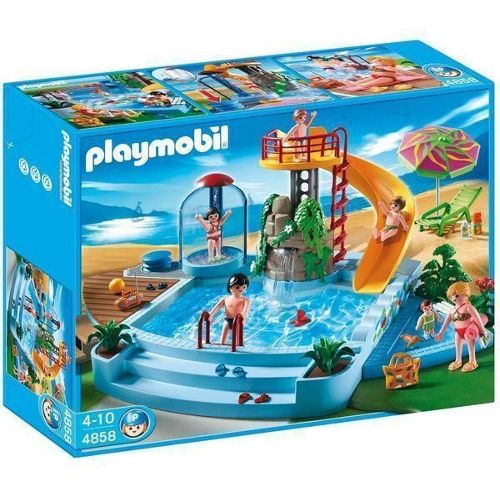 playmobil toboggan piscine