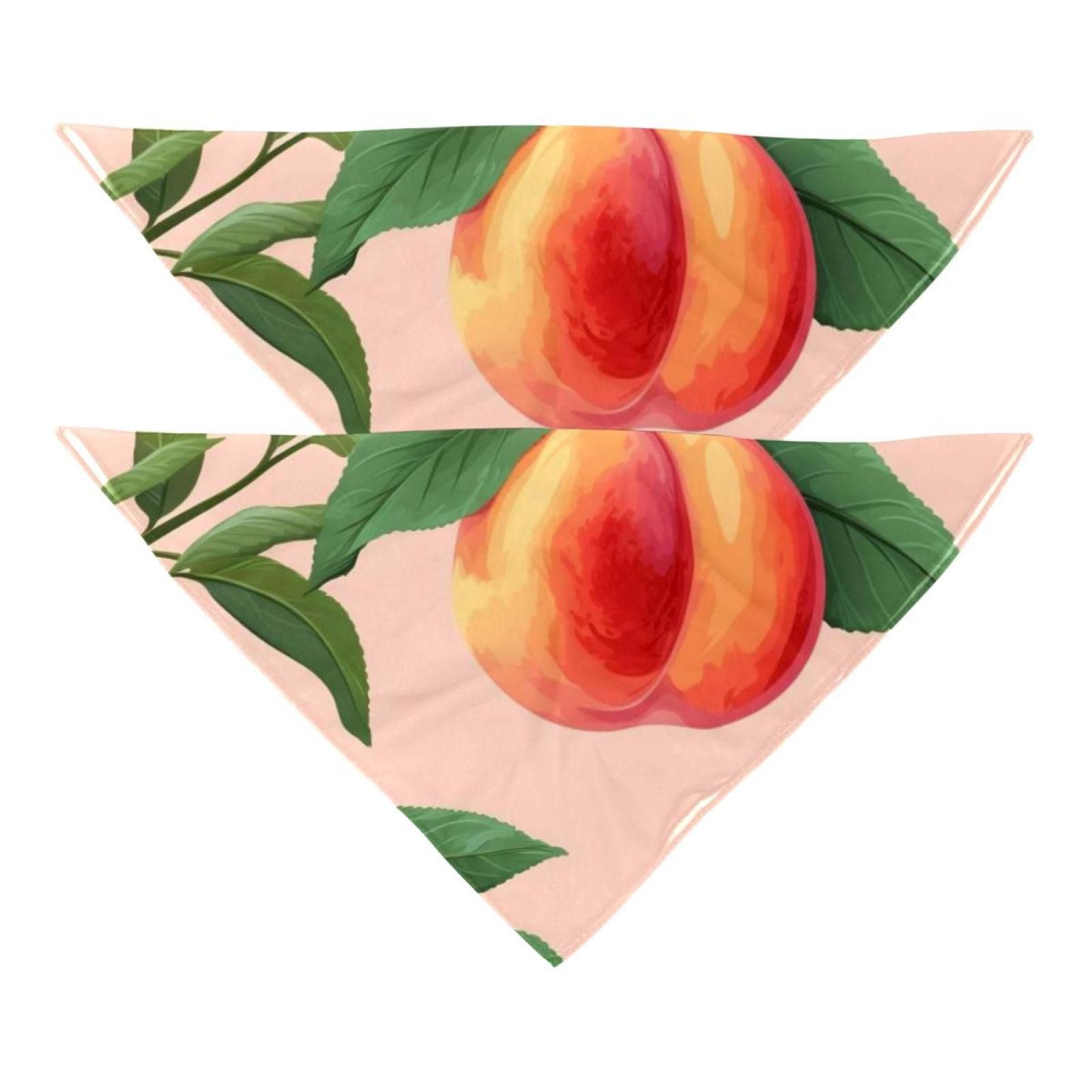 Ensemble De 2 Foulards À La Mode Pour Animaux De Compagnie, Motif Unique De Pêches 20