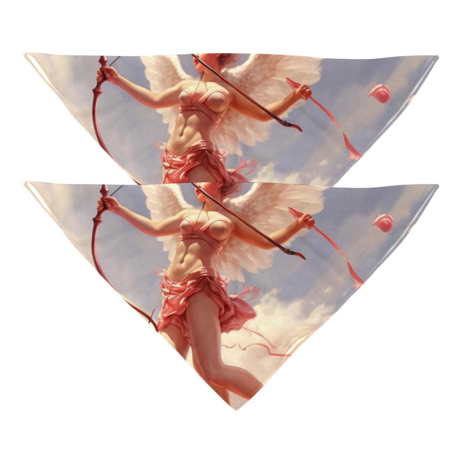 Lot De 2 Écharpes Tendance Pour Animaux De Compagnie, Motif Unique Cupidon 100