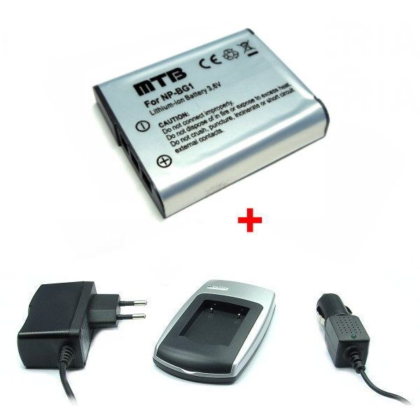 Chargeur + Batterie NP-BG1 pour Sony Cyber-Shot HDR-GW55 // DSC-H3, H7, H9, H10, H20