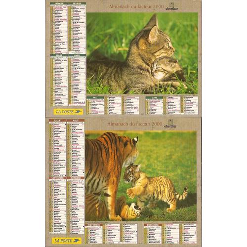 Calendrier Almanach Ptt La Poste 00 Chats Et Tigres Rakuten