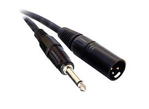 Cable XLR male Jack 6.35 male 3m mono