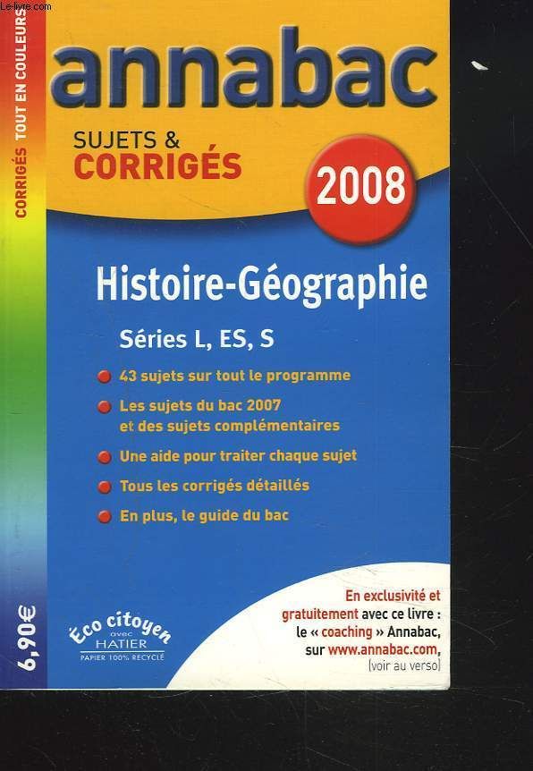 Annabac 1990 bac histoire geographie