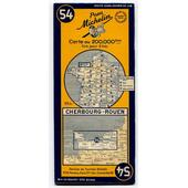 Carte Michelin N 54 Cherbourg Rouen 1952 - 