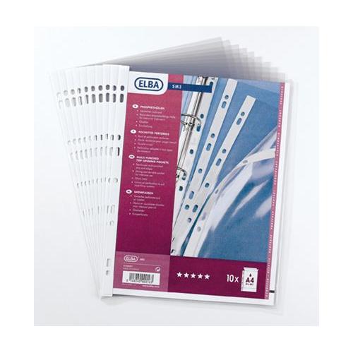 Elba Pochettes Perforées Sm3, A4, Pvc, 0,10 Mm, Transparent