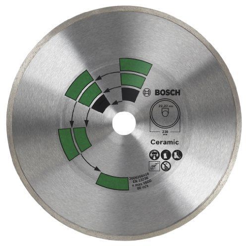 Bosch 2609256418 Disque à tronçonner diamanté à jante continue spécial carrelage pour Meuleuse 230 mm