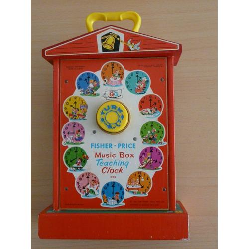 Teaching Clock Music Box 1968 Fisher Price
