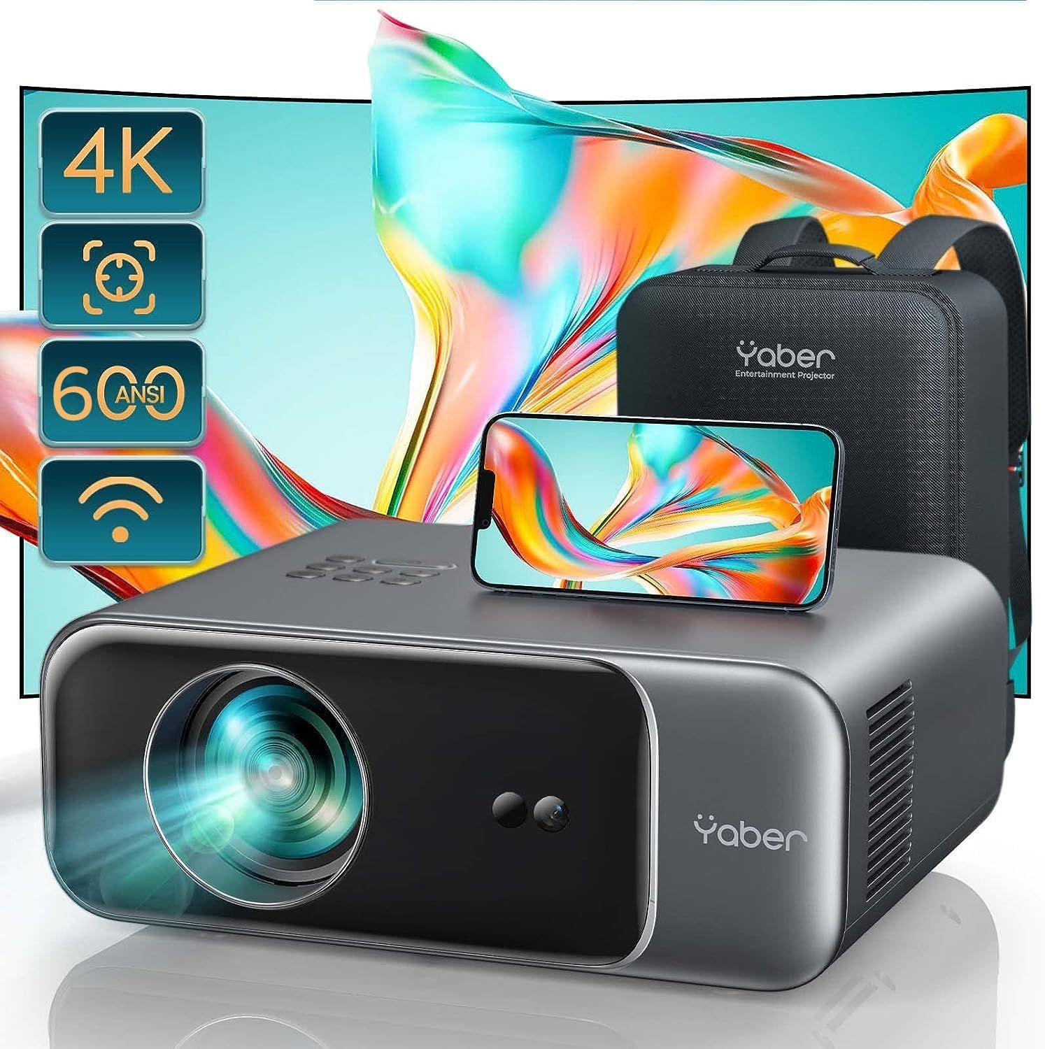 ?Autofocus/Keystone? Vidéoprojecteur WiFi Bluetooth, Pro V9 500 ANSI Lumens Projecteur Full HD 1080P,4K Supporté Fonction Zoom RétroProjecteur 300'' WiFi 6 Home Cinéma pour Phone,FireStick,PS5.