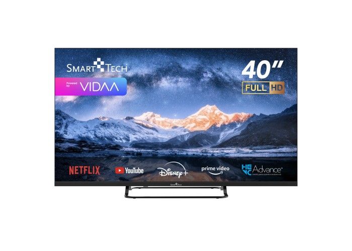 Smart Tech TV LED FHD 40FV02V 40 101 cm Smart TV VIDAA Molotov Netflix Prime Vidéo Disney+ Youtube Plex 3xHDMI 2xUSB Mode Hotel