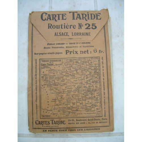 carte taride routiere Carte Taride Routière n° 25 : Alsace   Lorraine Carte Taride 