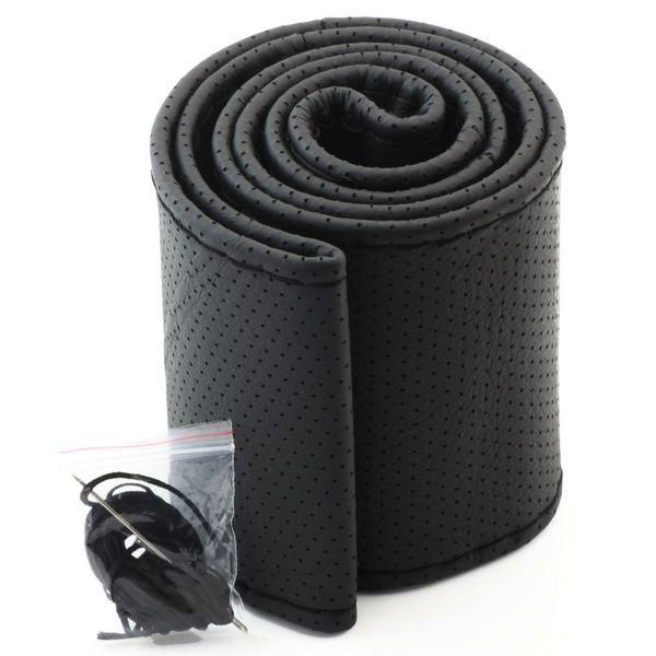 Couvre Volant de voiture cuir NOIR pose facile housse PU DIY 38cm