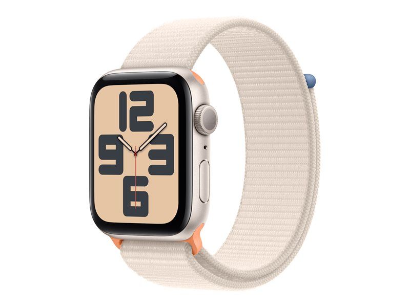 Apple Watch Se (Gps) - 2e Génération - 44 Mm - Aluminium Droit - Montre Connectée Avec Bracelet Sport - Textile - Droit - Taille Du Poignet : 145-220 Mm - 32 Go - Wi-Fi, Bluetooth - 32.9 G