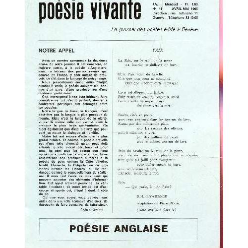 Poesie Vivante N 11 Avril Mai 1965 Poesie Anglaise Rakuten