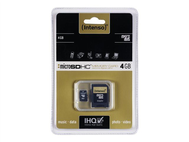 Intenso Carte mémoire flash adaptateur microSDHC SD inclus e 4 Go micro SDHC