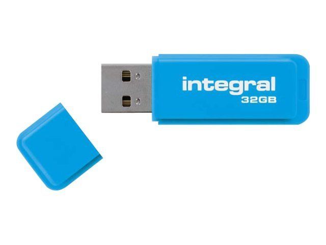 Integral Neon - Clé USB - 32 Go - USB 2.0 - bleu