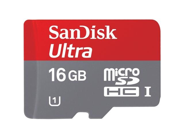 SanDisk Ultra Carte mémoire micro SDHC bicolore Classe 10 16Go 30 Mo/s avec adaptateur +  emballage de détail