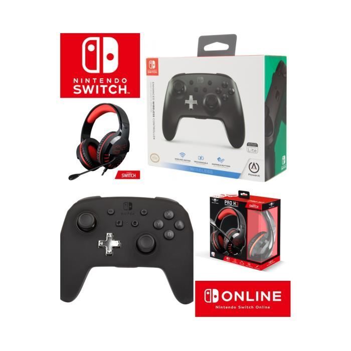 Pack Manette Switch Nintendo Officielle + Casque Gamer Pro H3 Spirit Of Gamer Switch