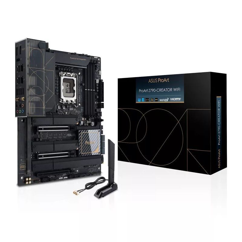 ASUS ProArt Z790-CREATOR WIFI - Carte-mère - ATX - Socket LGA1700 - Z790 Chipset - USB4, USB 3.2 Gen 2, USB-C 3.2 Gen 2x2, USB 3.2 Gen 1 - 10 Gigabit LAN, 2.5 Gigabit LAN, Wi-Fi 6E, Bluetooth -...