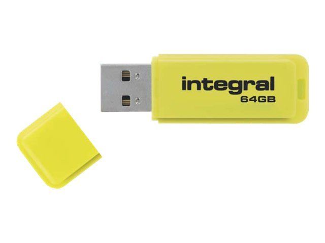Integral Neon - Clé USB - 64 Go - USB 2.0 - jaune