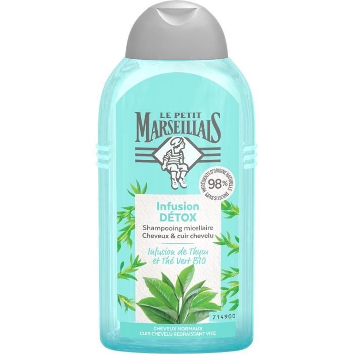 Shampoing Détox Fraîcheur Tous Types De Cheveux Infusion De Th�é Bio Le Petit Marseillais Le Flacon De 250ml - vue 2