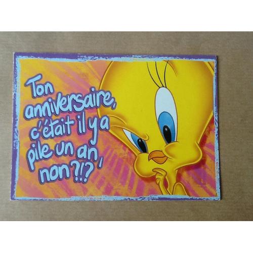 Carte Postale Looney Tunes Titi Anniversaire Rakuten