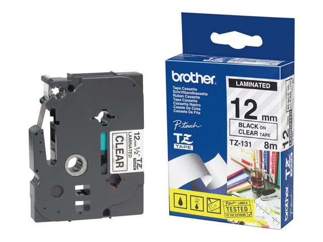 Brother TZ131 sur Rouleau 1 2 cm x 8 1 unités bande imprimante pour P Touch PT 1080 1090 1100 1190 1230 1290 1760 1830 2110 2430 3600 PT GL 200