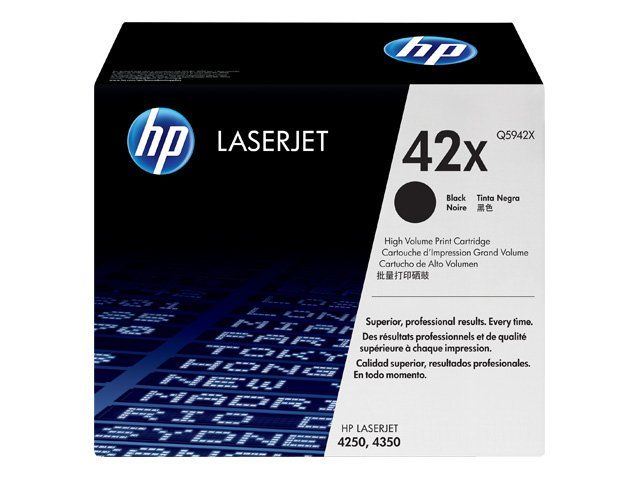 HP 42X - À rendement élevé - noir - original - LaserJet - cartouche de toner ( Q5942X ) - pour LaserJet 4250, 4250dtn, 4250dtnsl, 4250n, 4250tn, 4350, 4350dtn, 4350dtnsl, 4350n, 4350tn