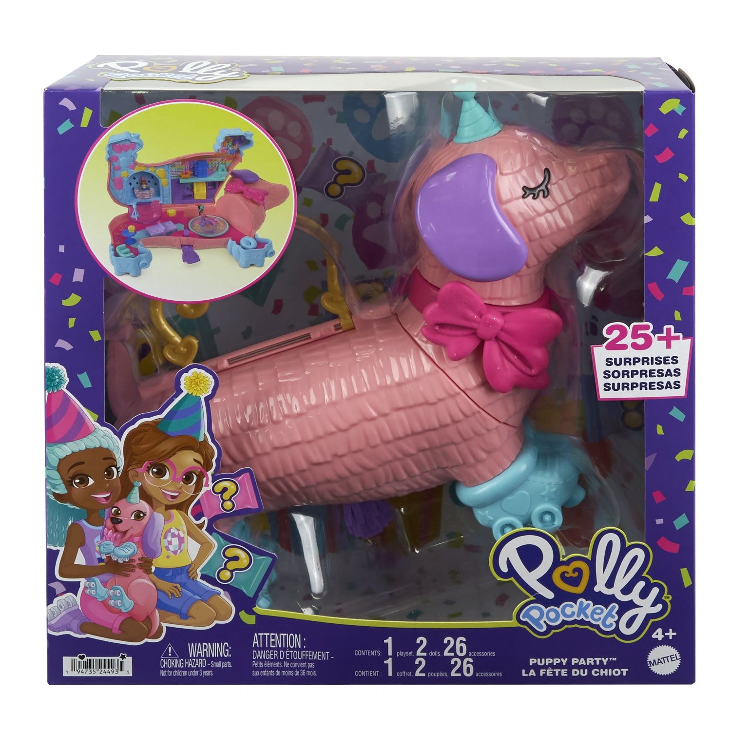 Polly Pocket - La Fête Du Chiot Avec 2 Figurines - Coffret Mini Figurines - 4 Ans Et + Polly Pocket - La Fête Du Chiot Avec 2 Figurines - Coffret Mini Figurines - 4 Ans Et +