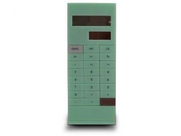 Calculatrice de poche avec pince à documents vert