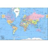 Carte Du Monde Sous Main Avec Pays Et Capitales Imprimés Dimension 40 X 60 Cm Impression 2008