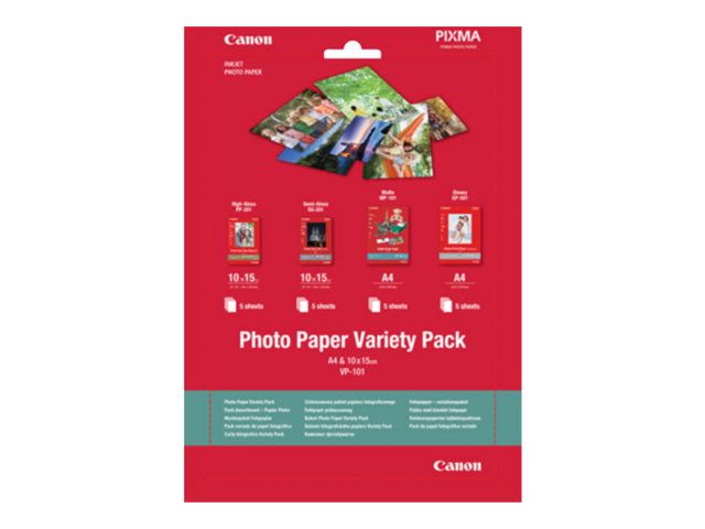 Canon Pack variété de papier photo 4 × 6 10 × 15 cm et A4 VP 101 de 20 feuilles Neuf - vue 2