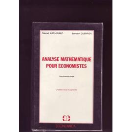 Analyse Mathematique Pour Economistes Economie Et Entreprise Rakuten