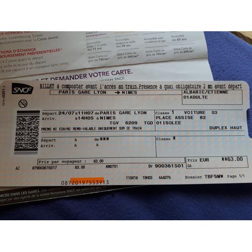 Billets De Trains Pas Cher Billetterie sncf pas cher ou d'occasion sur Rakuten