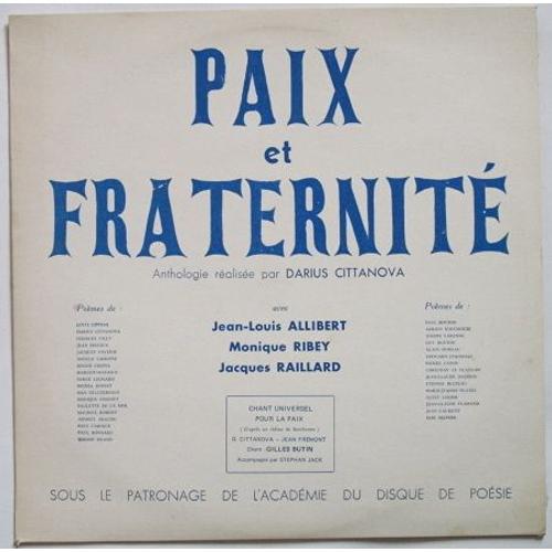 Paix et fraternité (anthologie poèmes) Rakuten