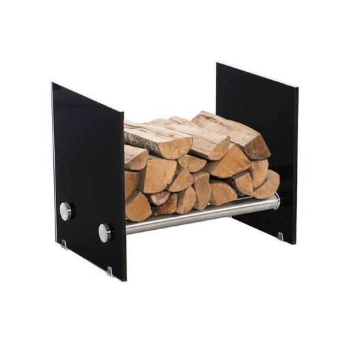 Rangement Bois Moderne M/étal Mat Noir Construction Stable CLP Support Bois de Chauffage Irving 50 x 40 x 150 cm Porte-b/ûches Mural