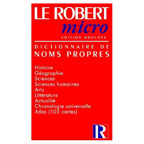 Le Robert Micro Poche, Dictionnaire De Noms Propres