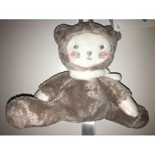 Black Friday Doudou Petit Chat Marron Beige Blanc Tex Baby Peluche Jouet Eveil Naissance Bebe Ours Pyjama Rakuten