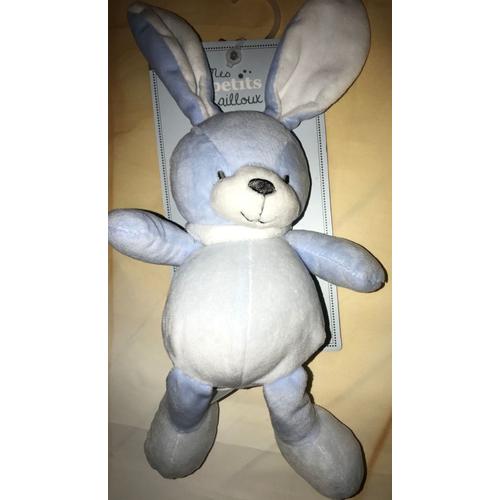 peluche lapin noir et blanc