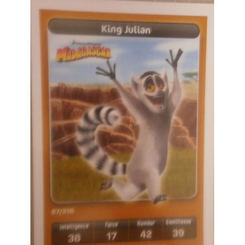CARTE CARREFOUR DREAMWORKS N°67 MADAGASCAR KING JULIAN