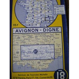 carte michelin avignon CARTE MICHELIN 81 AVIGNON/DIGNE 1955   Tourisme | Rakuten